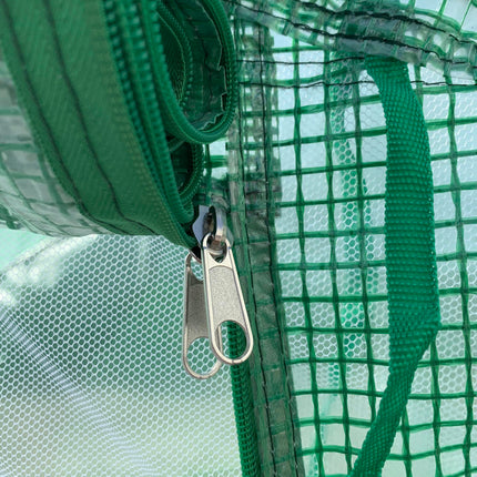 15x10ft Walk-In Polytunnel Greenhouse with PE Cover & 6 Mesh Windows - Green