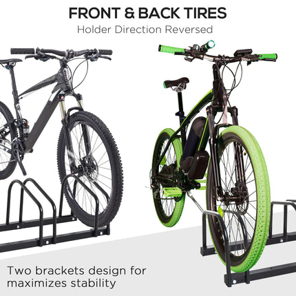 Bike Stand Parking Rack for 6 Bikes Floor & Wall Mount 179L x 33W x 27H - Black