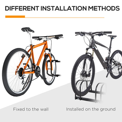 Bike Stand Parking Rack for 6 Bikes Floor & Wall Mount 179L x 33W x 27H - Black
