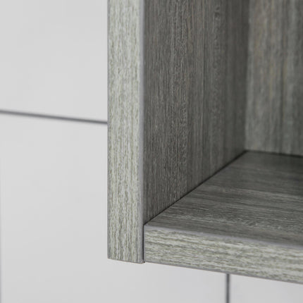 Wall Mounted Bathroom Mirror Cabinet with Adjustable Shelves - Grey
