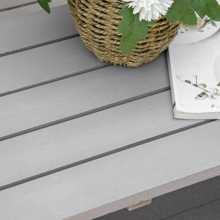 2 Seater Outdoor Garden Bench with Wagon Wheel Armrests and High Back - Grey