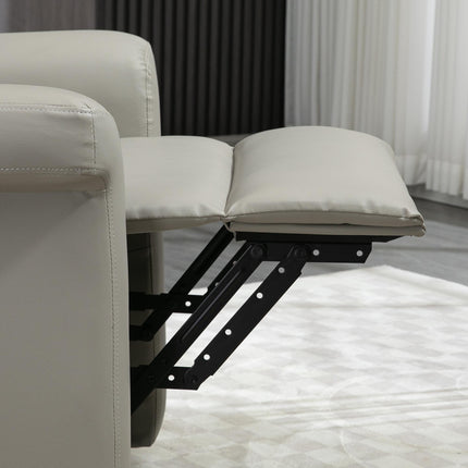Power Lift Recliner Chair with Remote Control and Footrest - Grey PU Leather