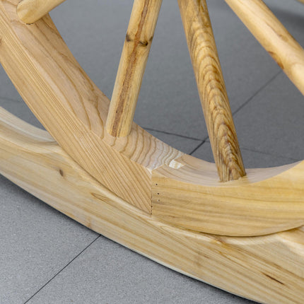 Wooden Adirondack Reclining Rocking Chair Outdoor - Natural