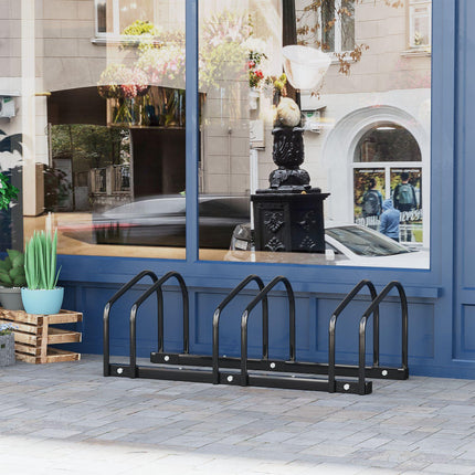 Bike Stand Parking Rack for 3 Bikes Floor or Wall Mount 76L x 33W x 27H cm - Black
