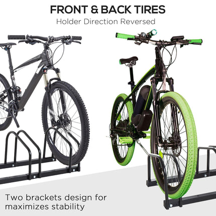 Bike Stand Parking Rack for 3 Bikes Floor or Wall Mount 76L x 33W x 27H cm - Black