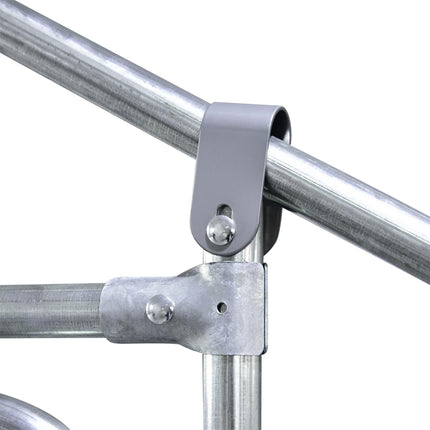 Galvanised Walk-In Chicken Run with Cover 6x3x2m - Silver