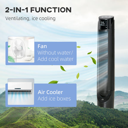 42 Inch Ice Cooling Tower Fan with Remote Control and Oscillation - Black