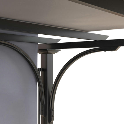 3 x 3 Metre Retractable Garden Pergola with Adjustable Canopy - Grey