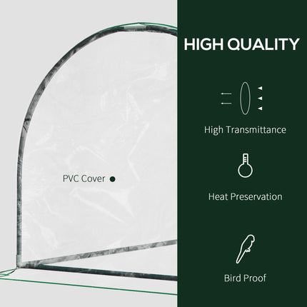 Walk-In Tunnel Greenhouse 200x100x80cm with Steel Frame and Transparent PE Cover - Green