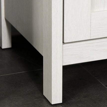 Slimline Bathroom Storage Tower Cabinet with Adjustable Shelves - Antique White
