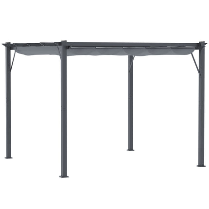 3 x 3 Metre Aluminium Gazebo with Retractable Roof - Grey