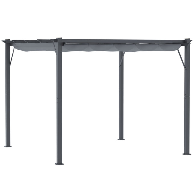 3 x 3 Metre Aluminium Gazebo with Retractable Roof - Grey