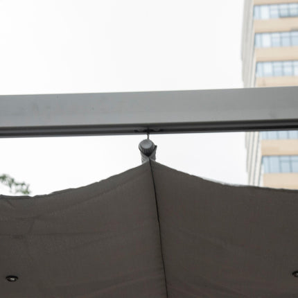 3 x 3 Metre Aluminium Gazebo with Retractable Roof - Grey