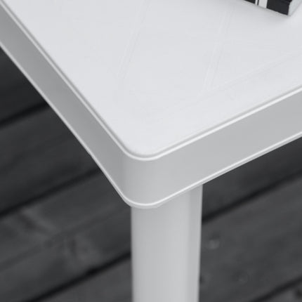 Outdoor Garden Side Table with Square Pattern 46.5cm - White