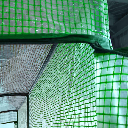 Lean To Greenhouse 2 Tier 4 Shelves with Windows and Doors - Green