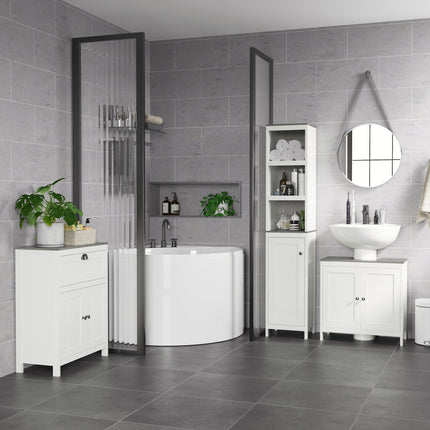 Under Sink Bathroom Storage Cabinet with Adjustable Shelf - Antique White