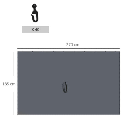 Replacement 4-Panel Gazebo Sidewalls with Zipper for 3 x 3 m Canopy Tent - Dark Grey