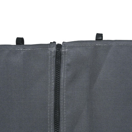Replacement 4-Panel Gazebo Sidewalls with Zipper for 3 x 3 m Canopy Tent - Dark Grey