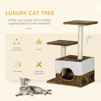 Cat Tree Tower for Indoor Cats Kitten House Scratching Posts with Condo Perch In