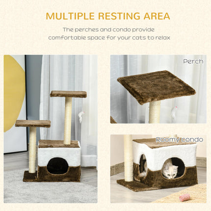 Cat Tree Tower for Indoor Cats Kitten House Scratching Posts with Condo Perch In