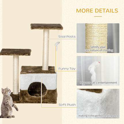Cat Tree Tower for Indoor Cats Kitten House Scratching Posts with Condo Perch In