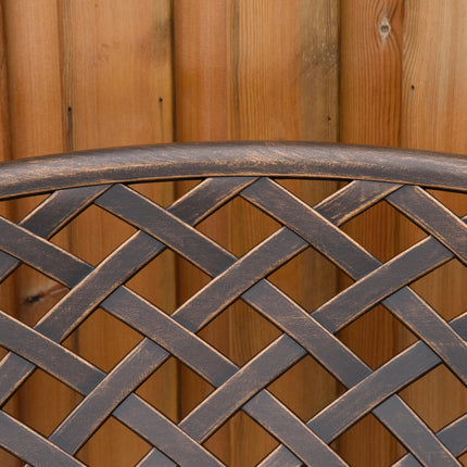 Cast Aluminium 2-Seater Outdoor Garden Bench with Antique Bronze Finish