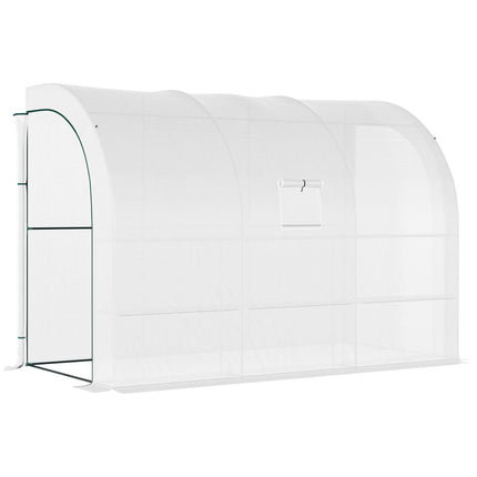 Outdoor Walk-In Greenhouse with 3-Tier Shelves, 1 Piece - White