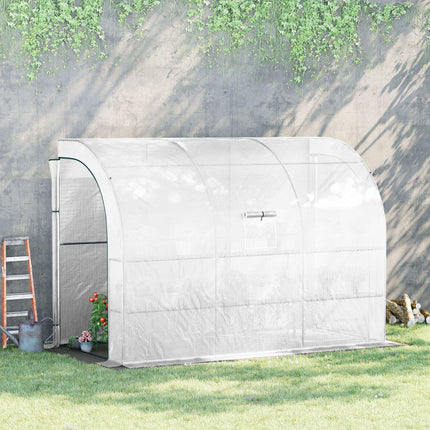 Outdoor Walk-In Greenhouse with 3-Tier Shelves, 1 Piece - White