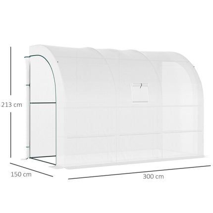 Outdoor Walk-In Greenhouse with 3-Tier Shelves, 1 Piece - White