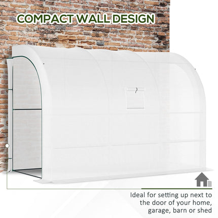 Outdoor Walk-In Greenhouse with 3-Tier Shelves, 1 Piece - White