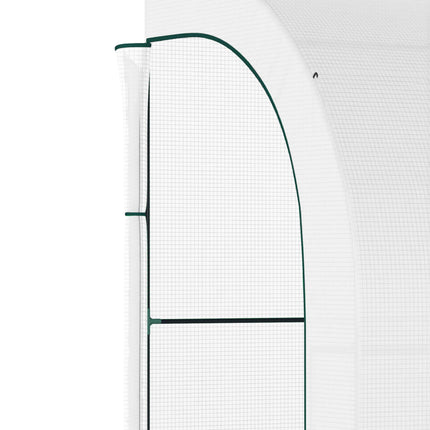 Outdoor Walk-In Greenhouse with 3-Tier Shelves, 1 Piece - White