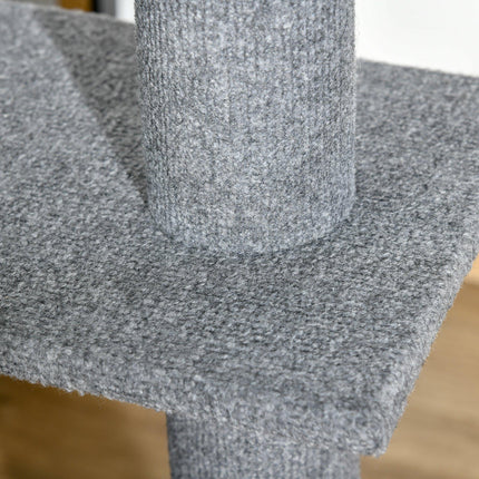 260cm Adjustable Floor-to-Ceiling Cat Tree with 4 Perches and Scratching Posts - Grey