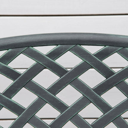 Cast Aluminium 2-Seater Outdoor Garden Bench Antique Patio Loveseat - Verdigris