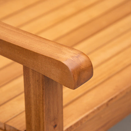 2 Seater Wooden Garden Bench with Weather-Resistant Natural Finish