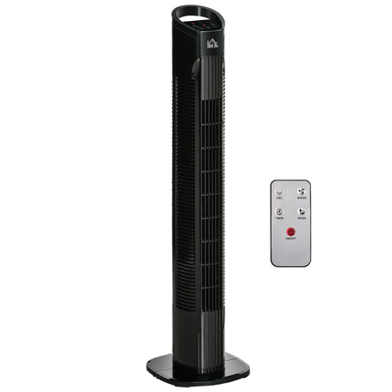 Freestanding Tower Fan with 3 Speeds, 3 Modes, 7.5h Timer & 70° Oscillation - Black