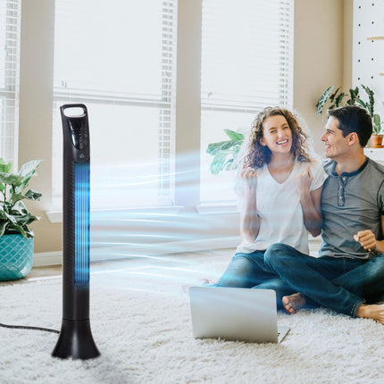 36'' Freestanding Tower Fan with 3 Speeds, 3 Modes, 7.5h Timer & 70° Oscillation - Black