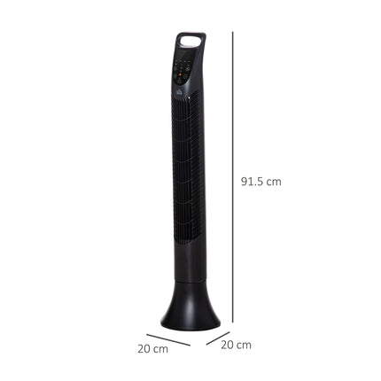 36'' Freestanding Tower Fan with 3 Speeds, 3 Modes, 7.5h Timer & 70° Oscillation - Black