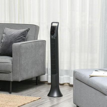 36'' Freestanding Tower Fan with 3 Speeds, 3 Modes, 7.5h Timer & 70° Oscillation - Black