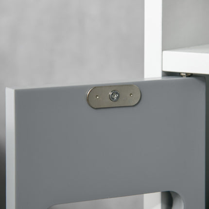 Modern Freestanding Bathroom Storage Cabinet with Open Shelves, Tallboy Design - Grey