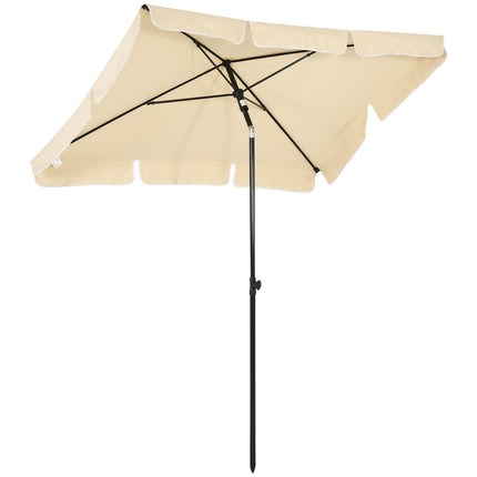Aluminium Patio Parasol 2m x 1.25m with Tilt - Beige