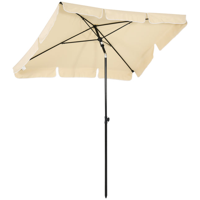 Aluminium Patio Parasol 2m x 1.25m with Tilt - Beige