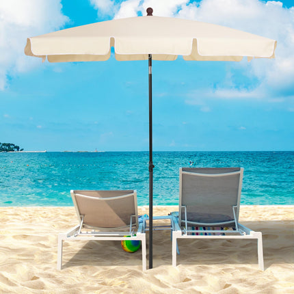 Aluminium Patio Parasol 2m x 1.25m with Tilt - Beige
