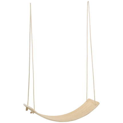 Wood Wobble Balance Board with Ropes for Full Body Workout - Natural