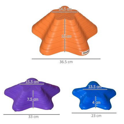 Set of 6 Non-Slip Starfish Balance Stepping Stones for Kids - Multi-Coloured