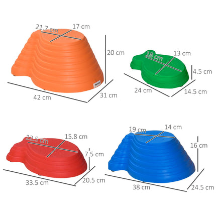 11 Piece Kids Balance Stepping Stones Set with Non-Slip Base - Multicoloured