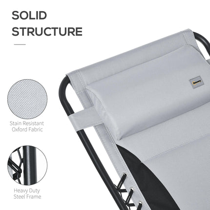 Zero Gravity Folding Recliner Chair with Cup Holder and Side Tray - Light Grey