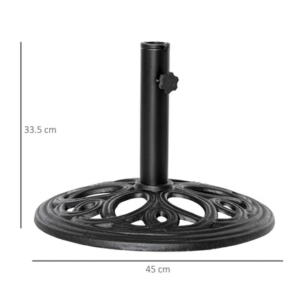 11.5 kg Cast Metal Round Patio Umbrella Base Stand, Umbrella Holder for Outdoor, Patio, Garden, Black