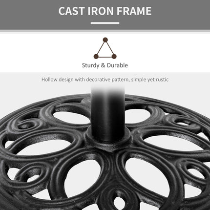 11.5 kg Cast Metal Round Patio Umbrella Base Stand, Umbrella Holder for Outdoor, Patio, Garden, Black