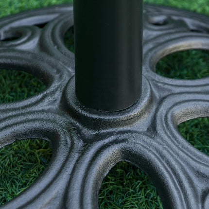 11.5 kg Cast Metal Round Patio Umbrella Base Stand, Umbrella Holder for Outdoor, Patio, Garden, Black