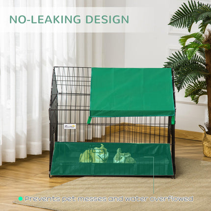 Guinea Pig and Small Animal Cage with Leak-Proof Bottom and Safety Lock - Black and Green